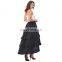 Belle Poque Retro Vintage Gothic Womens Costume Cotton Black High Low Skirt BP000222-1