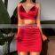 Wholesale Fashion Hot Sell Set 2020 Summer Amazon Women Sexy Adjustable Strap Satin Skirt Two-piece Set