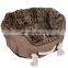 Wholesaler  Stretch String  Waterproof Bottom Plush Velvet Fleece Pet Round Bed