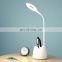 Wireless Portable dimmer goose neck shape office table lamp for study Reading Sleeping Desk Light