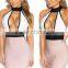 2016 hot selling sexy deep v neck sleeveless hollow out backless bodycon bandage dress