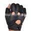 Unisex Black PU Leather Finger less Gloves Solid Female Half Finger Driving Women Men