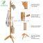 Wooden Hall Tree Enterway Coat Hanger Holder Free Standing for Clothes Hats Purses Coat Rack Stand with 11 Rounded Hook