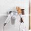 New Arrival Popular No Drill Wall Mounted Hair Dryer Holder Bathroom Plastic Storage Rack