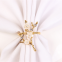 Shiny Gold Plated Napkin Ring Holder With Pearl Flower