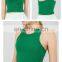 Naked Feeling Ribbed Crop Top Sports Yoga Fitness Bra Racer Back Breathable Women Workout Tank Top Training Running Active Wear