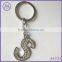alphabet letters H key chain with rhinestone paved