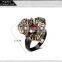 Super Gorgeous Black Gold Trend Zircon Stones Red Purple Color Cocktail Party Ring