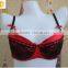 Red Sexy Lace Bra,satin Women Push-up Mature Bra