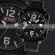 MR015 Brand New Mens man black face rubber band army military sport wrist watch