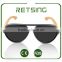 Top quality skateboard wood temples pc frame sunglasses