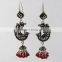 Bring The Heat Oxidized Jhumka Ruby Earring, Oxidized Silver Jewelry, Indian Jewelry Manufacturer