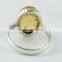 Natural Golden Citrine 925 Sterling Silver Ring, Silver Jewellery Wholesaler, Silver Jewellery India