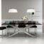 Factory Supply Natural Black Marble Top Stainless Steel Dining Table Design