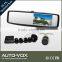 rearview mirror car parking sensor system front camera 4.3 inch monitor