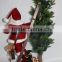 XM- CH1412C 42 inch lighted santa climbing ladder with moving elves for christmas decoration