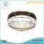 Coffee Carbon Fiber Inlay With Silver Polished Edges Titanium Ring, Wholesale Titanium Jewelry Design