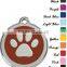 Rectangle silver dog tag with logo engraved etched with long chains