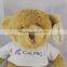 new arrival stuffed plush white t-shirt yellow teddy bear soft toys odm