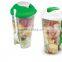 2015 Hot selling Plastic Salad Shaker cupsWith Dressing Container Fork