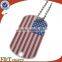 custom shape country flag stainless steel plain 2 hole dog metal tag with chain pendant