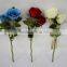 2 heads plastic resin flower rose with glass vase with short stem