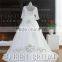 New Arrive V-neck Short Sleeve Appliqued Bow Crystal Beaded Wedding Gown