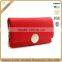 CW1172-001 Long Chain Hot Red Small Grain Cow Leather Cross Body Bag Women Clutch
