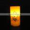 paraffin wax battery operated decal pattern flameless decorated led candle