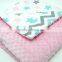 USA Fashion Luxurious Baby Indoor Used Polyester Filling Lt Pink Crib Quilt