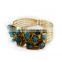 Natural druzy quartz gold plated bracelet