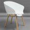 New Design Dining Room Furniture Plastic Chairs with Wooden Legs