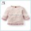 Top Fashion Children Wear Cotton French Terry Boat Neck Woven Cuff Baby Girls Top