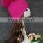 2016 Knitted Real Natural Raccoon Fur Attached Crochet Fancy Aduts Beanie Hats