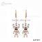 Lovely 18K Gold Animal Shape Diamond Long Golden Earring
