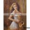 MB032 High Quality Wooded Home Decoration Saxophone Girl Handmade painting Art Wall Oil Painting