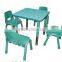 Baby Wood Furniture/height Adjustable Kid Study Table and 4 Chairs Set