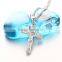Fashionable 925 Silver Gemstone Cross Necklace