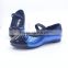 Blue metallic upper TPR sole fancy cute cheap ballerina shoe girls belly pump shoes ballet flats shoes kids 2016