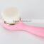 2016 New Arrivals New Long Handle Manual Soft Facial Deep Cleansing Brush Cleanser Brtush with Sling