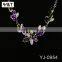 Multilayer Bead Triple Crystal Bar White Turquoise Pendant Cubic Zirconia Round Stud Style Necklace