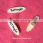 Pure white name rubber label with glue back