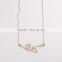 High polish gold women elegant collar bone chain leaf necklace