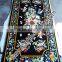 Natural Black Marble Inlaid Coffee Table Tops, Pietre Dure Marble Coffee Table Tops