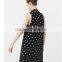 Chiffon Polka dots printing women dress , Neck Tie UP girls dress names with pictures