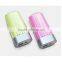 Free package orange 4 LED light power bank 4400mah for camping using