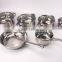 12Pcs Silver Stainless Steel Cookware Set With Glass Lid