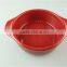 Stocklot Red Glaze Ceramic Round Bakeware With Handles