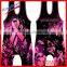 New arrival OEM Dye sublimation colorful printing pink wrestling singlet for ladies/women