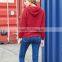 fashion design bright red long sleeve hoody have word printing for women
